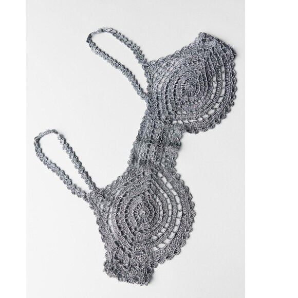 Zara Crochet Top Silver NWT - Picture 7 of 7